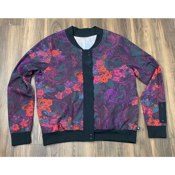 Women Fabletics Ithaca floral lightweight graphic bomber sport jacket XL - Picture 1 of 4